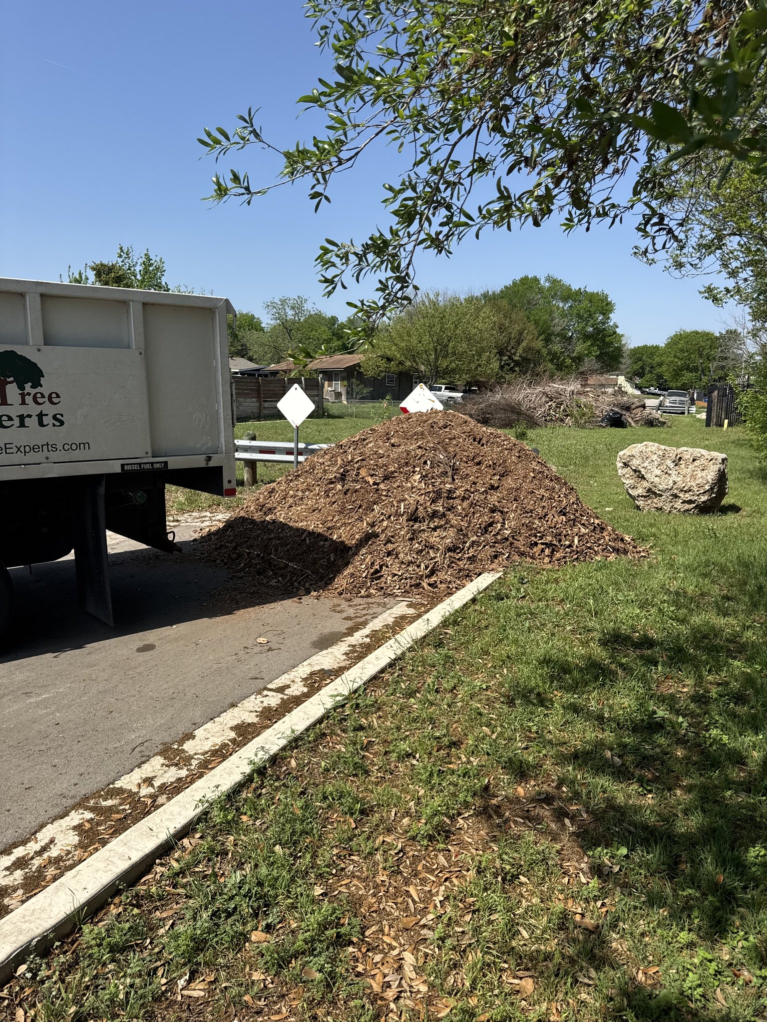 Mulch being delivered to a residential property in Austin